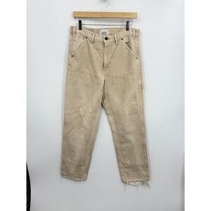 BDG Double Knee Carpenter Pants Mens 31/32 Tan Distressed Splatter Straight